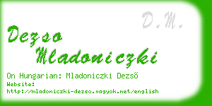 dezso mladoniczki business card
